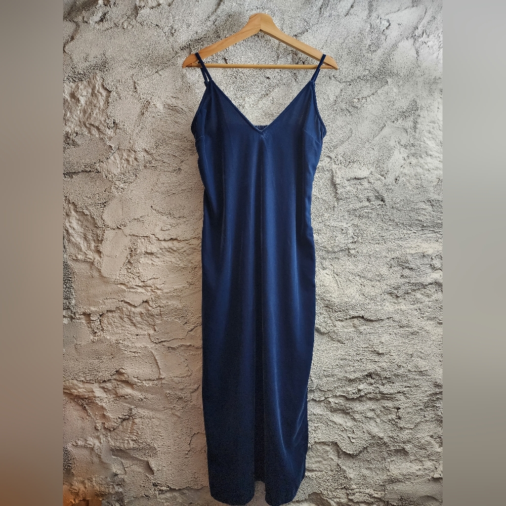 Old Navy Blue Velvet Slip Dress